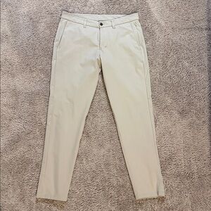 lululemon khaki ABC trouser (Slim Fit) 34 waist x 32 length
